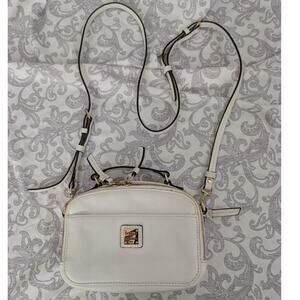dooney & burke white leather crossbody bag